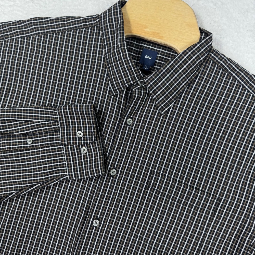 Gap Shirt Men's XXL Tall Plaid Button Down  Long Sleeve Casual Cotton‎